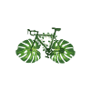 Comic - Bicycle Nature Leaf Green