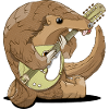 Pangolin with a mandolin