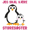 Jeg skal være storesøster pingvin gave fødsel sød