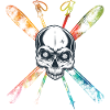 Ski skull skull skier shirt