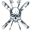 Ski skull skull skier shirt