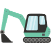 Green Construction Vehicle Excavator