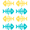 Scheletro di sardine divertente e colorato - Kook Art