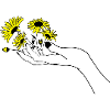 Hand mit Blumen