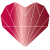 Heart Diamond Ruby Red