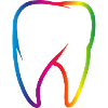 leuchtend bunter Regenbogen Zahn