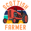 Agriculteur écossais sur tracteur