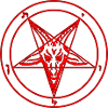 Sigillo pentagramma del Baphomet 666 Rosso