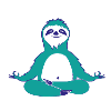 Faultier, yoga, schneidersitz,grün,entspannung