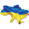 Ukraine Flag in Ukraine Map