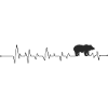 Minimalistische Bären-Silhouetten-Grafik