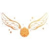 Vif d'or volant avec étoiles magiques
