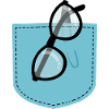 Glasses in the chest pocket