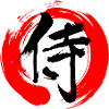 Samurai im Zen-Zeichen