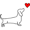 Dachshund Dog Love Heart