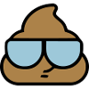 Emoji poop cool glasses