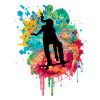 Skater while skateboarding PopArt