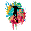 Skater girl skateboarding PopArt