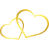 Wedding Motifs, Two Gold Hearts, Wedding