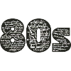 Cloud words 80s black