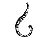 Treble spiral of piano keys