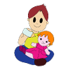 Junge mit Puppe