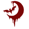 flying bat and moon