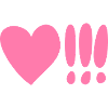 Coeur avec point d’exclamation Pink