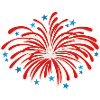 Firework blue and red