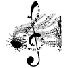 clef from piano keys