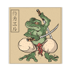 Samurai Frog Katana Japanese Letters