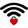 Cœur WiFi noir et rouge