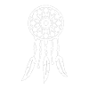 Dreamcatcher white on dark background