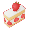 strawberry cake and whipped cream