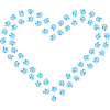 Diamond heart blue double contour