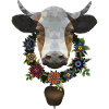 Cow with flower wreath