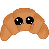 Sweet croissant with eyes