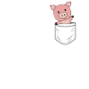 Bolsa de pecho de la granja de lecho de cerdo lindos animales