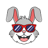 Cooler Hase mit Sonnenbrille