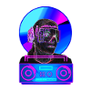 DJ elektronische muziek neon kleur