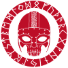 Rotes Wikinger-Todeskopf