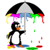 Bunter Pinguin
