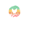 Stolze Mama-Henne Retro-Sonnenkreis