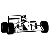 Rennwagen Silhouette schwarz-weiß