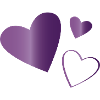 Hearts Amethyst purple