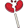Broken Heart Candy Lollipop Red