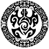 Maori Circle Turtle9 Schwarz