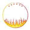 Circle on fire with Stars