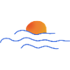 Sunset by the sea