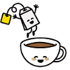 Lustige Teebeutel Teetasse glücklich Tee-Liebhaber Tee-Trinker